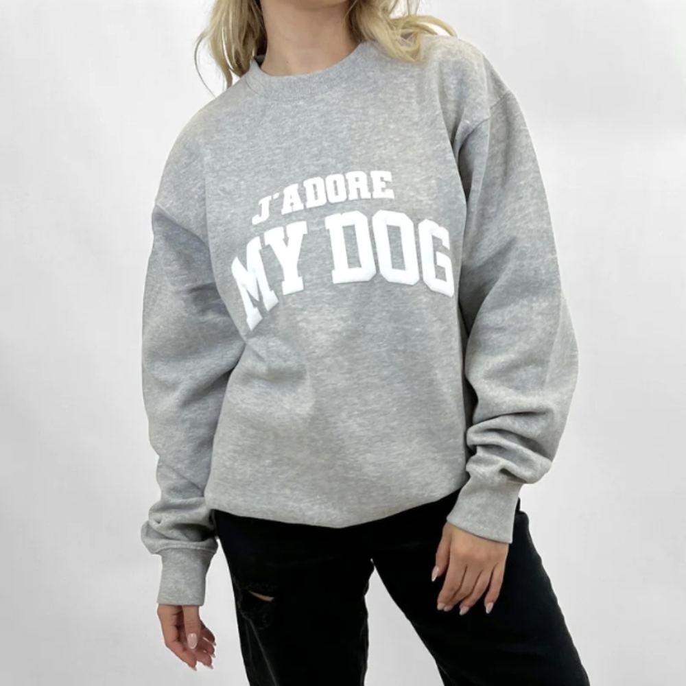 LULUSIMONSTUDIO J'adore My Dog Graphic Sweatshirt ~ NWOT